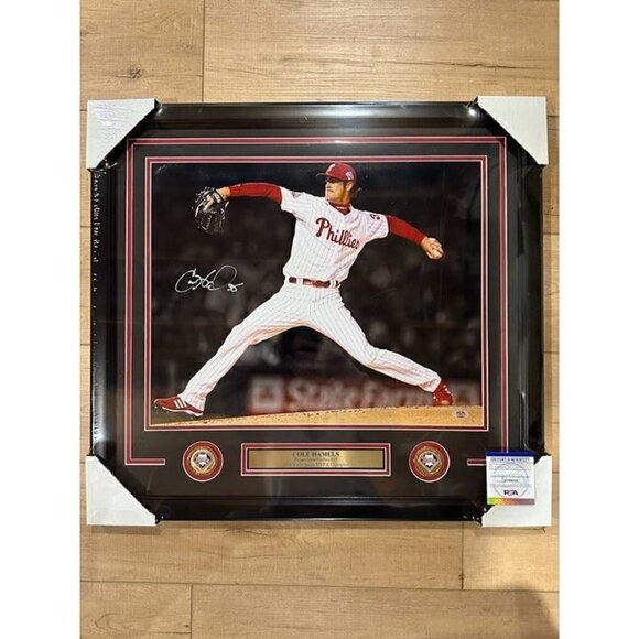 Cole Hamels signed autographed Philadelphia Phillies 2008 WS photo framed PSA - Picture 1 of 6